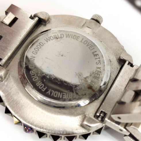 ワールドワイドラブ WORLD WIDE LOVE Y2K スタッズ ストーン クオーツ 腕時計 メンズ